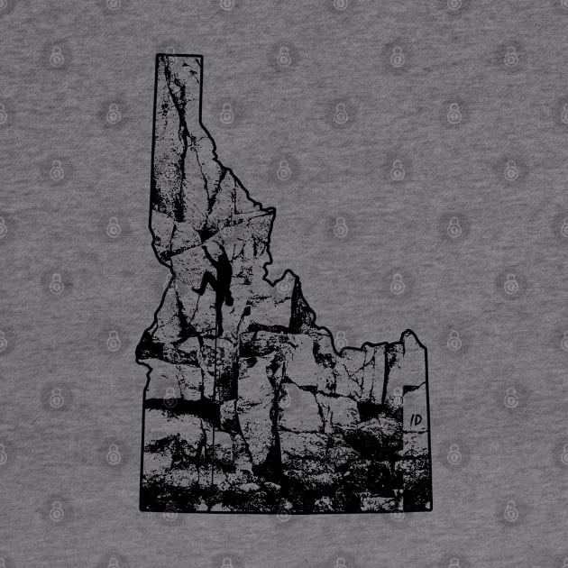 Rock Climbing Idaho Rock Climber State Map by TeeCreations